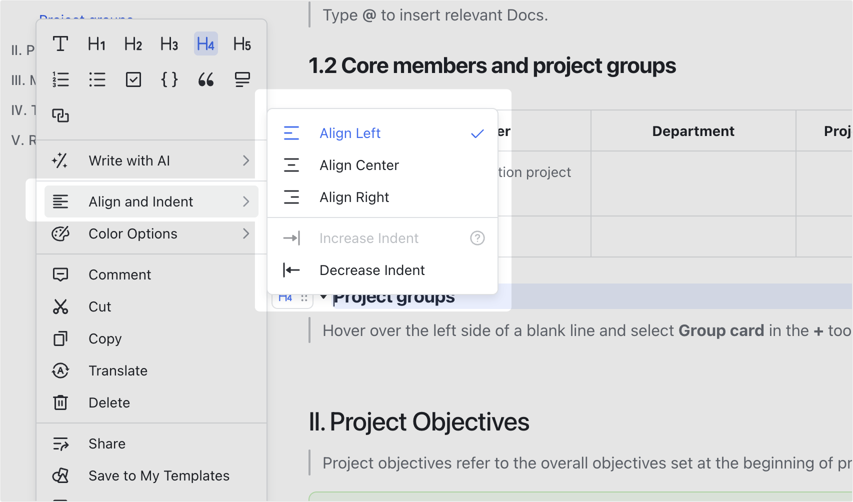 Use blocks in Docs