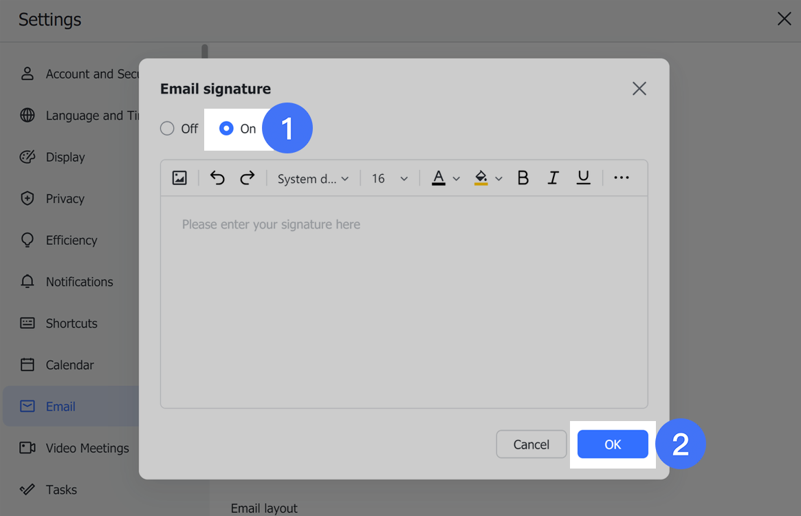 Set your email signature